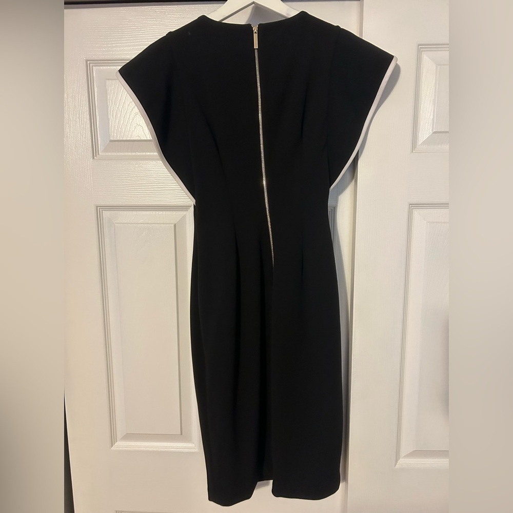 Calvin Klein Black Midi Dress with White Accents - Picture 4 of 4